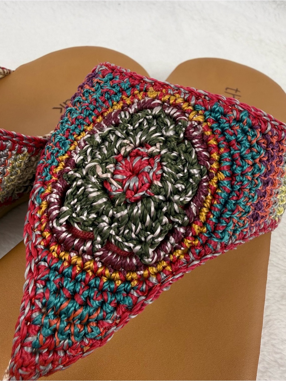 The Sak Shana Thong Sandals Womens 7 Crochet Boho Gypsy Stripe Beachwear - Picture 4 of 15